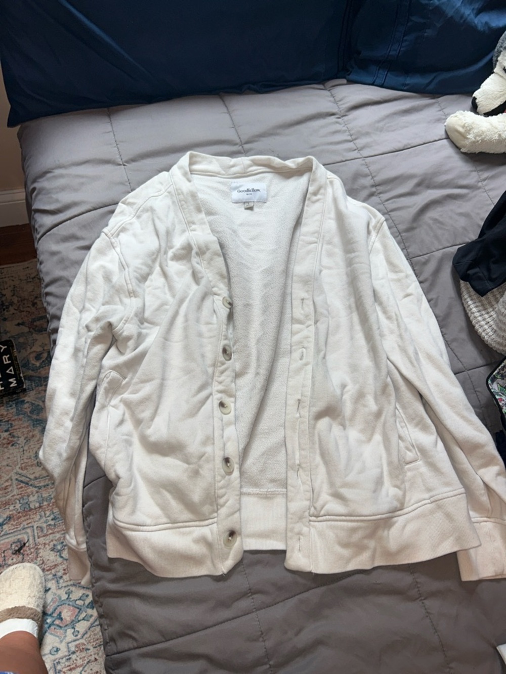 Goodfellow & Co Cream Button-Front Cardigan Blazer